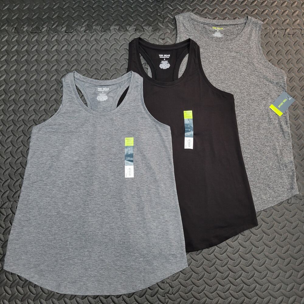 NWT Tek Gear Tank Top Lot of 3 Moisture Wicking Athletic Tops Small Activewear